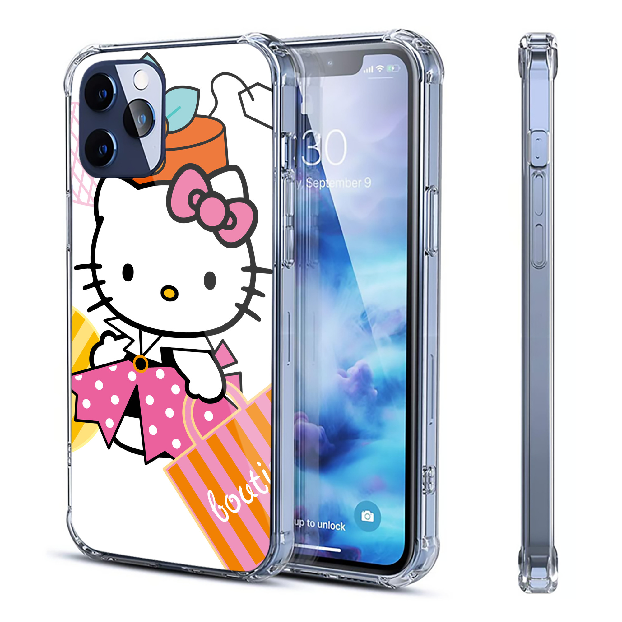 （画像用） Hello Kitty ハローキティ 【iPhone 12シリーズ対応】透明スマホケース（クリアソフトケース）